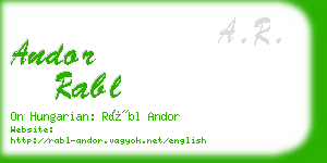 andor rabl business card